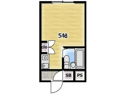 鹿浜アパート(ワンルーム/2階)の間取り写真