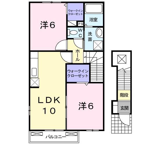 グレイス(2LDK/2階)の間取り写真