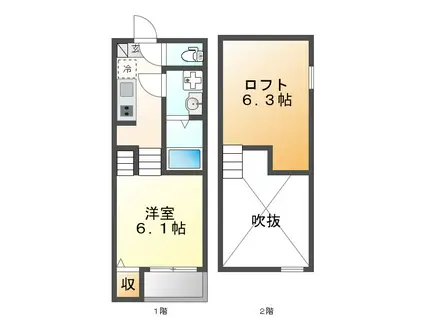 CORDON BLEU (1K/1階)の間取り写真