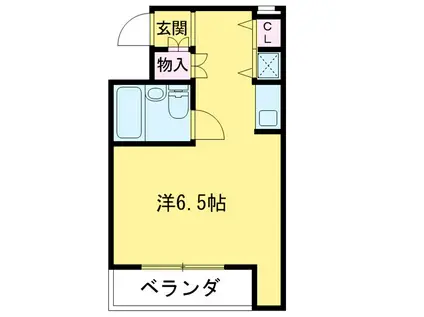 エムフラット(ワンルーム/2階)の間取り写真