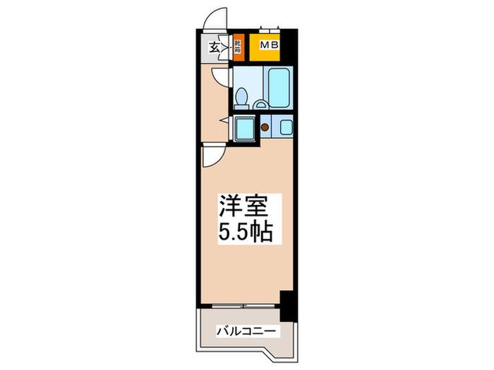 ライオンズプラザ海老名(ワンルーム/5階)の間取り写真