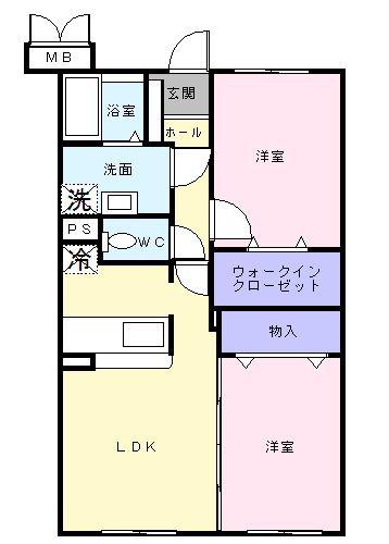 クラール小坂井(2LDK/2階)の間取り写真
