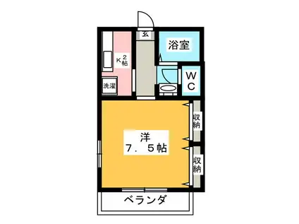 ローズガーデン和泉ハイム(1K/2階)の間取り写真