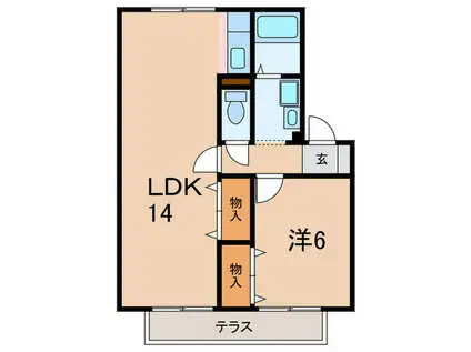 エトワール(1LDK/1階)の間取り写真