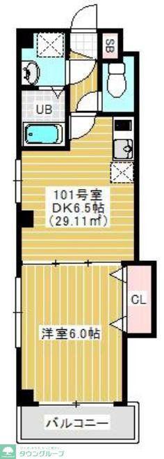 クレアティフ(1DK/1階)の間取り写真
