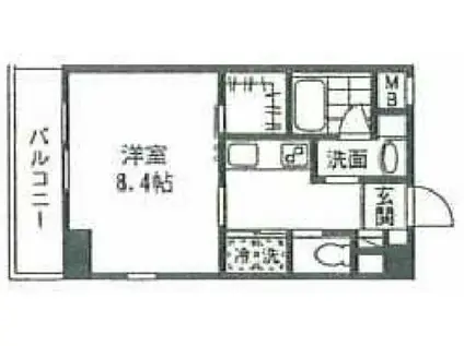 ラフィネ小竹向原(1K/2階)の間取り写真