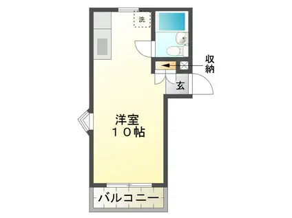 ヴィラノーブル(ワンルーム/2階)の間取り写真