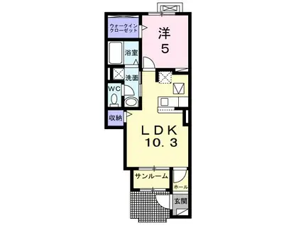 シャルマンIII(1LDK/1階)の間取り写真