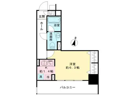 VIALATTEA笹塚(1K/4階)の間取り写真