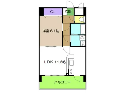 エスペランサ(1LDK/5階)の間取り写真