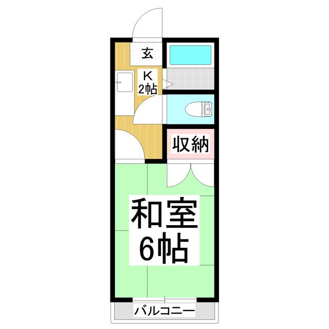 ブルーハイツ(1K/2階)の間取り写真