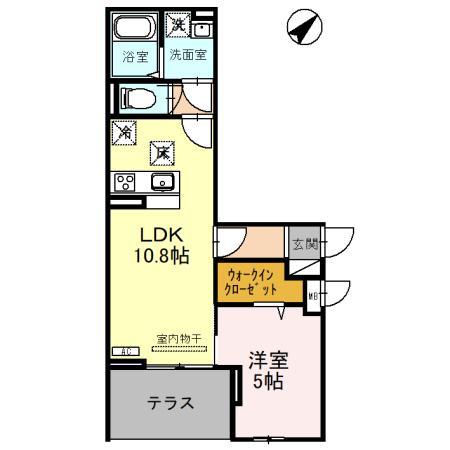 ラポーム北戸田(1LDK/2階)の間取り写真