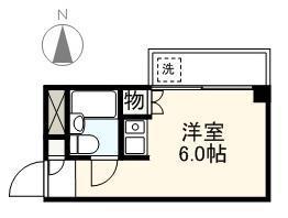 岡ハイツ(ワンルーム/2階)の間取り写真