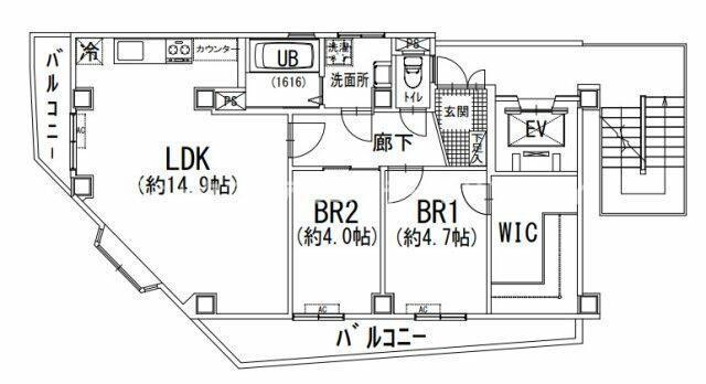 カルムメゾン丸山(2LDK/2階)の間取り写真