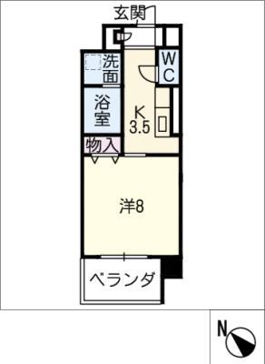 セントリバーヒルズ神戸(1K/4階)の間取り写真