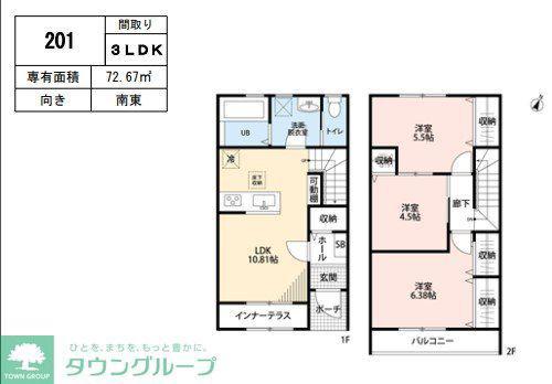 リーブルファイン愛宕駅前I(3LDK/1階)の間取り写真
