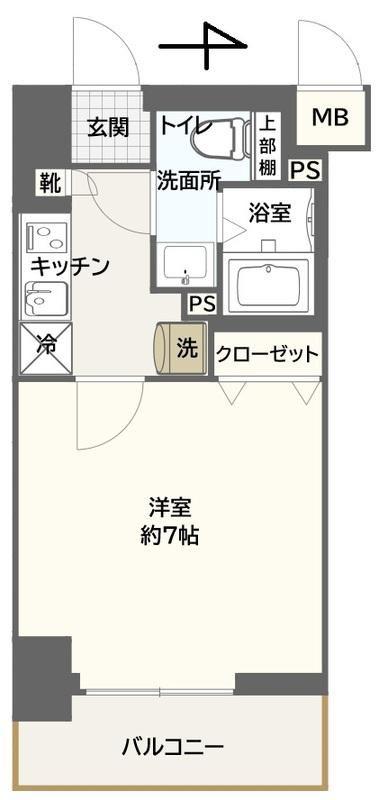 GENOVIA西川口II(1K/5階)の間取り写真