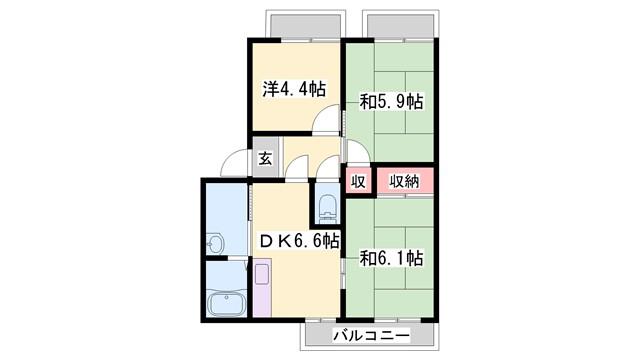 サンシティハイツA(3DK/1階)の間取り写真