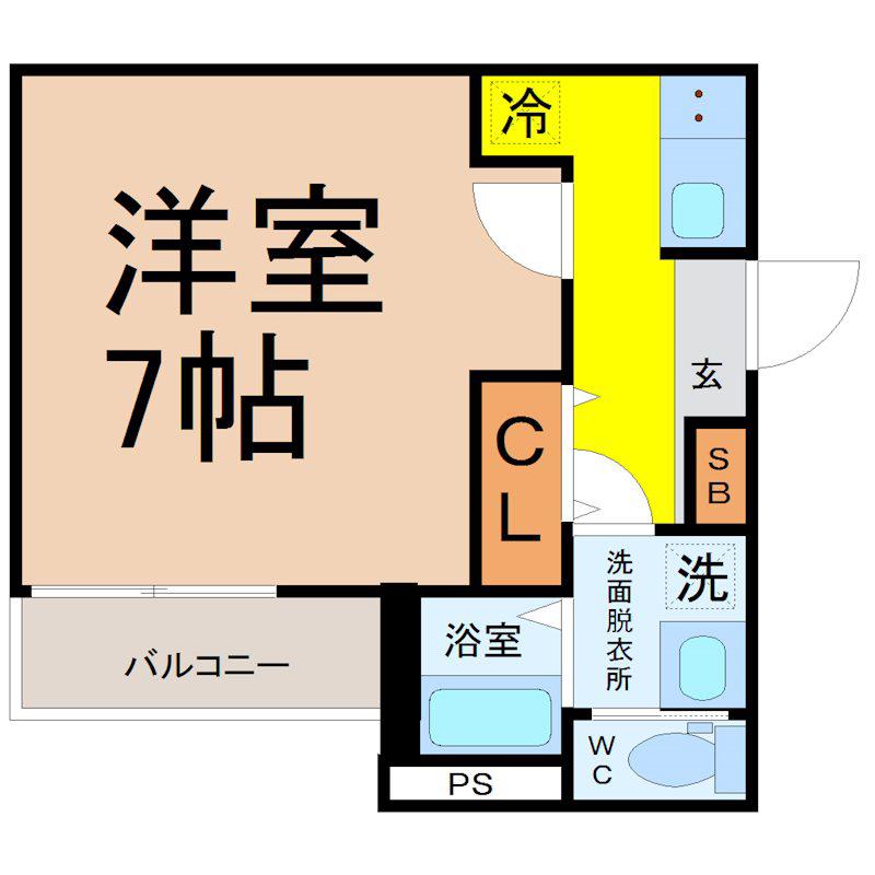 KATZE中村公園(1K/2階)の間取り写真