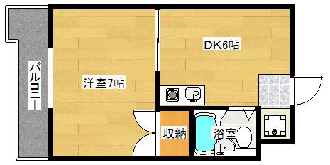 エクセルコート太田川(1DK/6階)の間取り写真