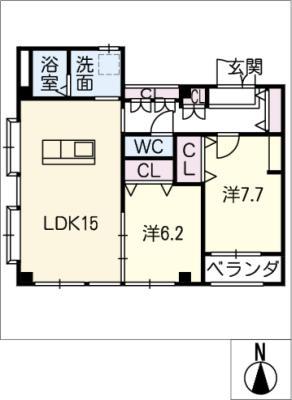 UEMATSU CORPO(2LDK/3階)の間取り写真
