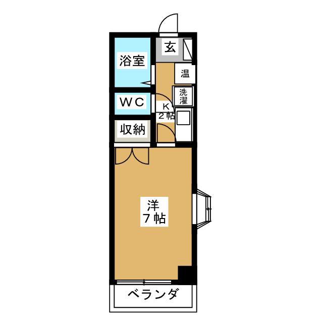 ドリームパレス北長野(1K/4階)の間取り写真