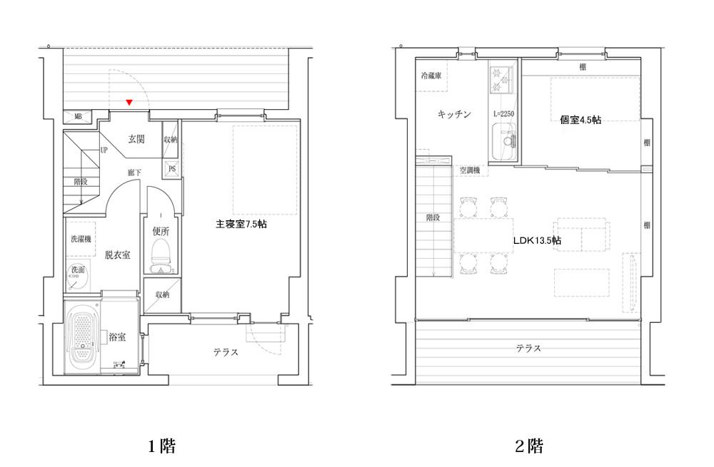 ミッドタウン出水(2LDK/1階)の間取り写真
