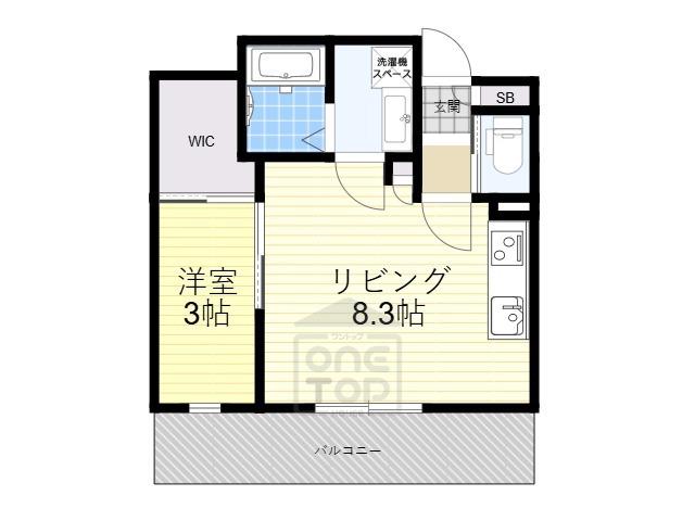 キニスム東五百住町3丁目(1LDK/3階)の間取り写真
