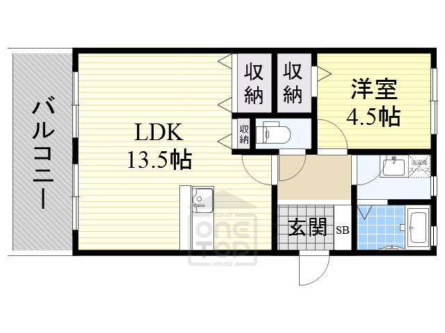 フジコーポ(1LDK/2階)の間取り写真