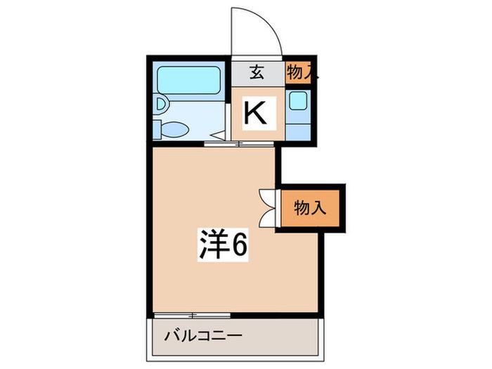 妙蓮寺サンテラス(1K/2階)の間取り写真