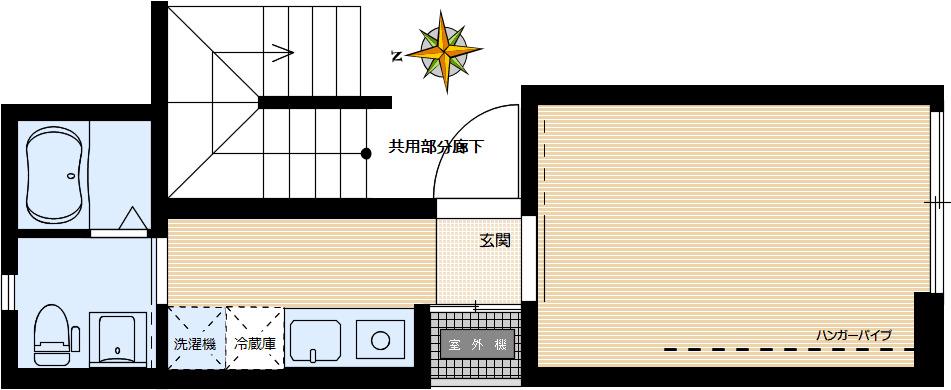 NEZU A FLAT(1K/3階)の間取り写真