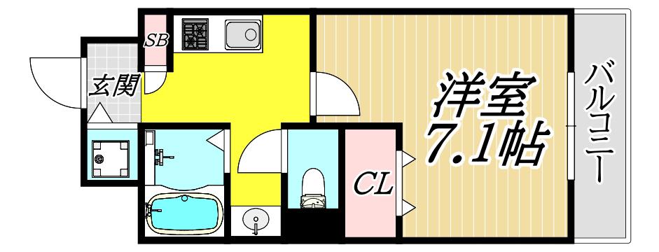ライフステージ(1K/1階)の間取り写真