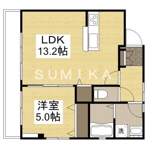 PEARL COURT OHMORI(1LDK/2階)の間取り写真