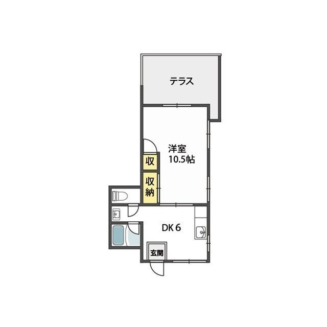 サイレンスハイム(1DK/1階)の間取り写真