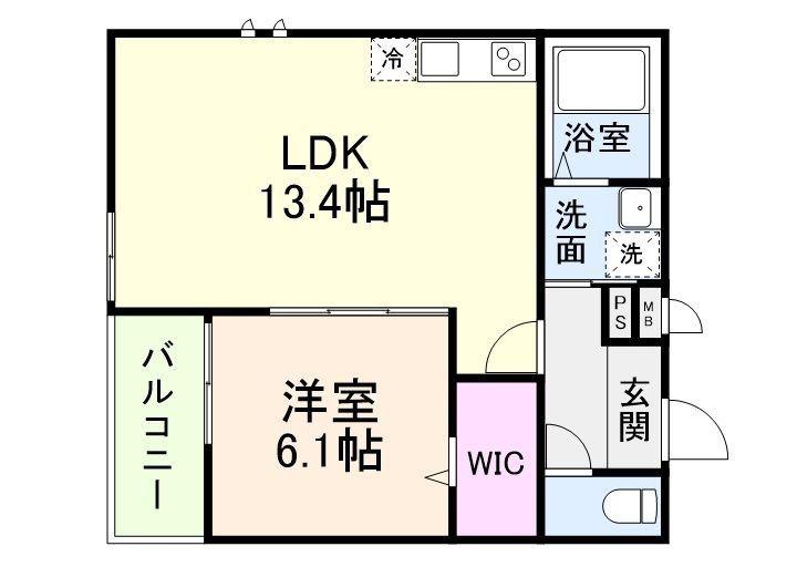 フジパレス戸伏(1LDK/1階)の間取り写真