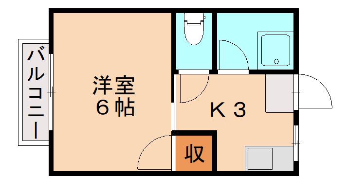 シティハイムツイン(1K/1階)の間取り写真