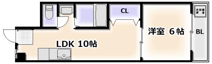 桜川太平マンション(1LDK/4階)の間取り写真