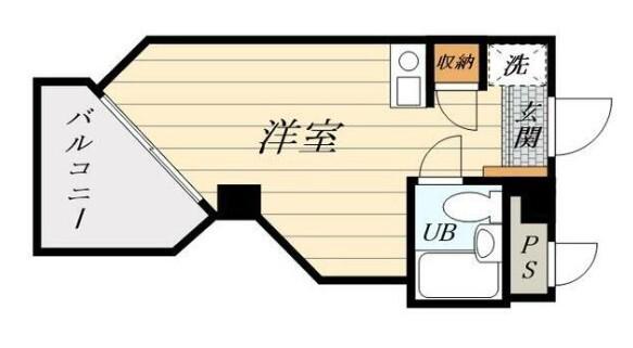プレール横浜山手(ワンルーム/3階)の間取り写真