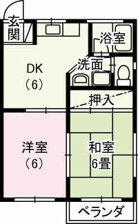 MAISON DE PATIO(2DK/2階)の間取り写真
