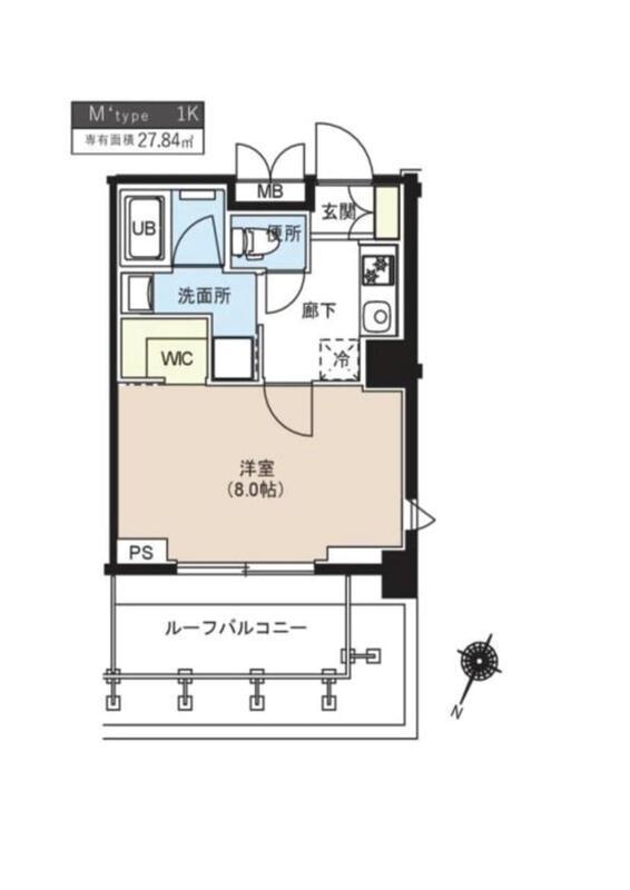 辰巳スカイガーデンテラス(1K/4階)の間取り写真