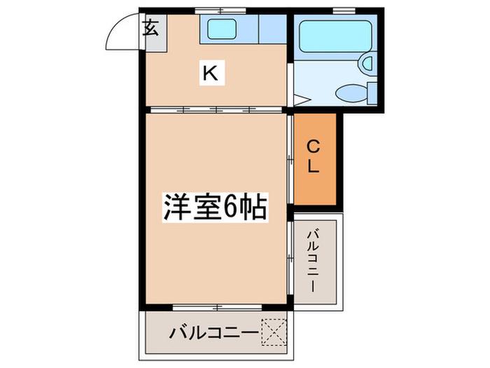 ワースエステーツ(1K/1階)の間取り写真
