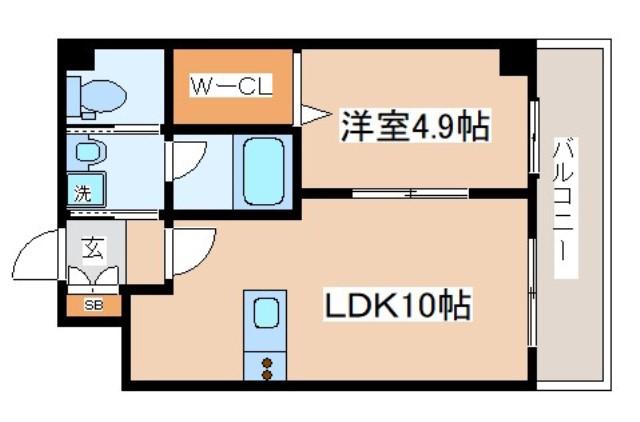 アヴェニール永沢(1LDK/1階)の間取り写真
