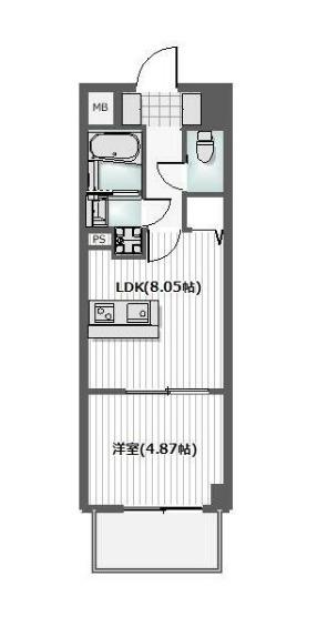 J.リヴェール錦町(1DK/10階)の間取り写真