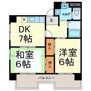 サンパーク大鐘III(2DK/3階)の間取り写真