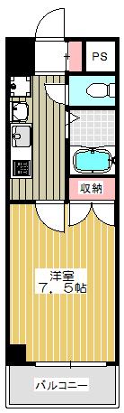 梅田エクセルハイツ(1K/3階)の間取り写真