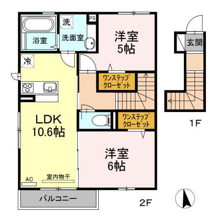 アルペジオ(2LDK/1階)の間取り写真