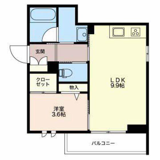 CHARDON(1LDK/1階)の間取り写真