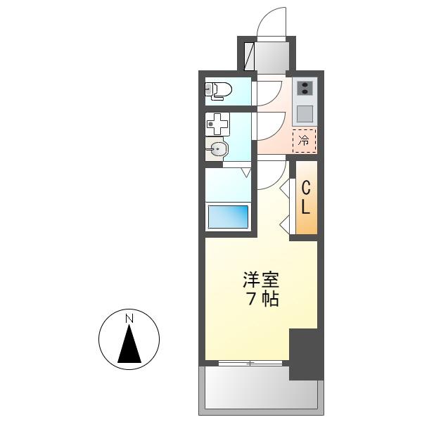 S-RESIDENCE堀田ノース(1K/3階)の間取り写真
