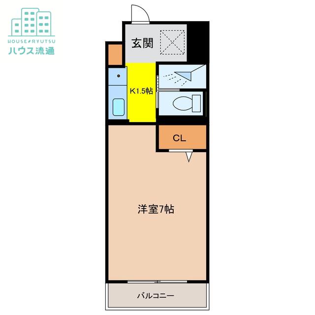 パラッツォ古野(1K/4階)の間取り写真