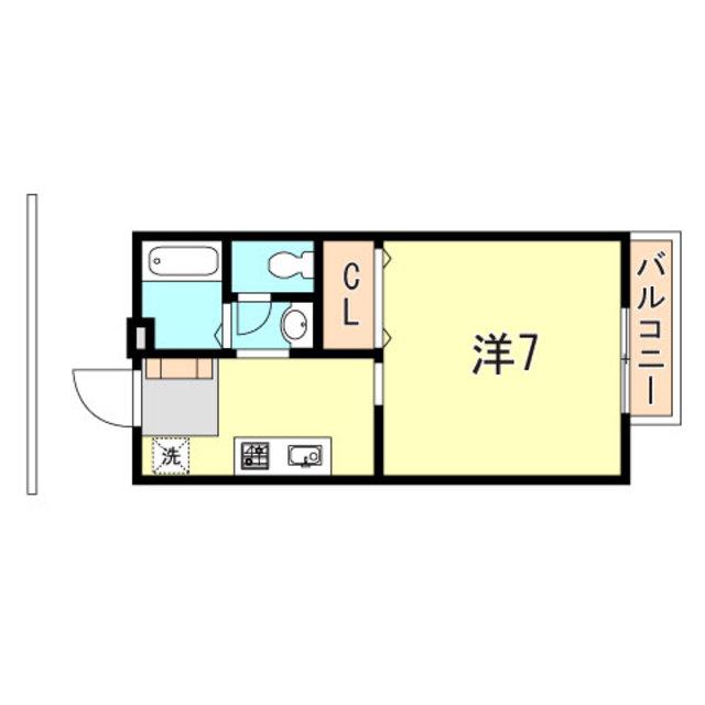 Y・クレモア2(1K/1階)の間取り写真